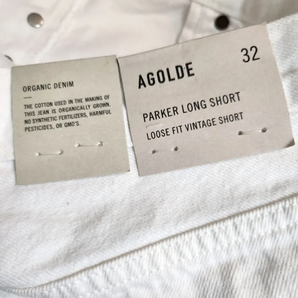 Agolde Parker Long Short Loose Fit Vintage Short Denim Jeans Dough Size 32